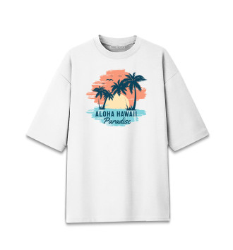 Хлопковая футболка оверсайз Aloha Hawaii