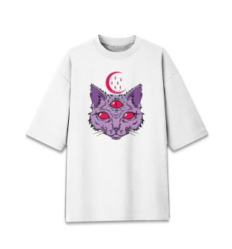 Хлопковая футболка оверсайз Devil Cat