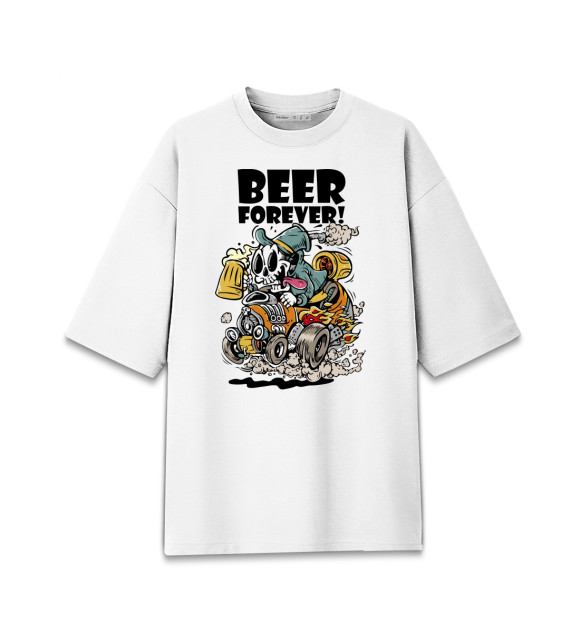 Мужская Хлопковая футболка оверсайз Beer forever
