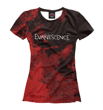 Женская Футболка Evanescence бордовая текстура