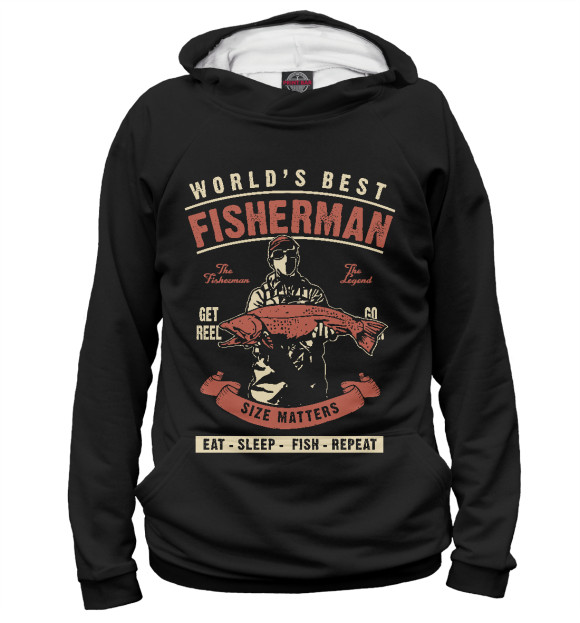 Худи Лучший в мире рыбак для мальчиков 