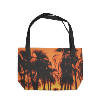 Пляжная сумка Пальмы в закате