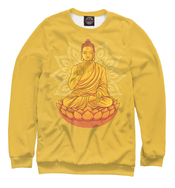 Свитшот Золотой Будда с мандалой и лотосом для девочек 