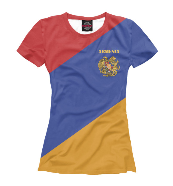 Футболка Герб на флаге Армении для девочек 