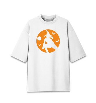 Мужская Хлопковая футболка оверсайз Волейбольная ведьма