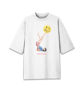Женская Хлопковая футболка оверсайз Palm Angels
