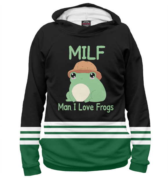 Мужское Худи Milf Man I love Frogs