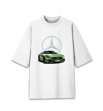 Женская Хлопковая футболка оверсайз Mercedes V8 Biturbo