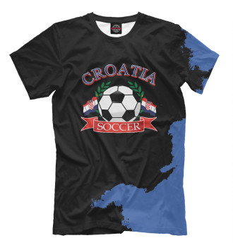 Мужская Футболка Croatia soccer ball