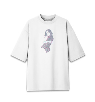 Женская Хлопковая футболка оверсайз Glitch Girl