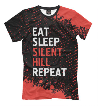 Мужская Футболка Eat Sleep Silent Hill Repeat