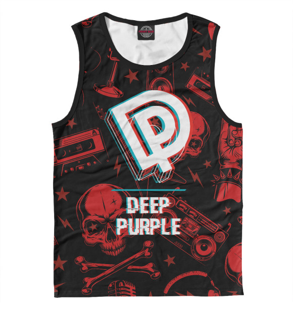 Майка Deep Purple Rock Glitch (Red) для мальчиков 
