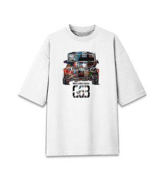 Мужская Хлопковая футболка оверсайз Mercedes benz G-класс (гелендваген)