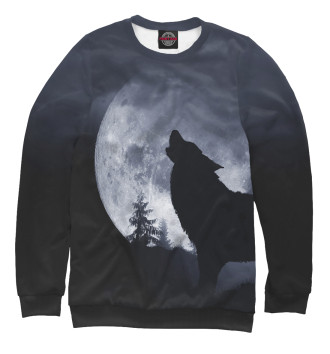 Свитшот Волк воет на луну