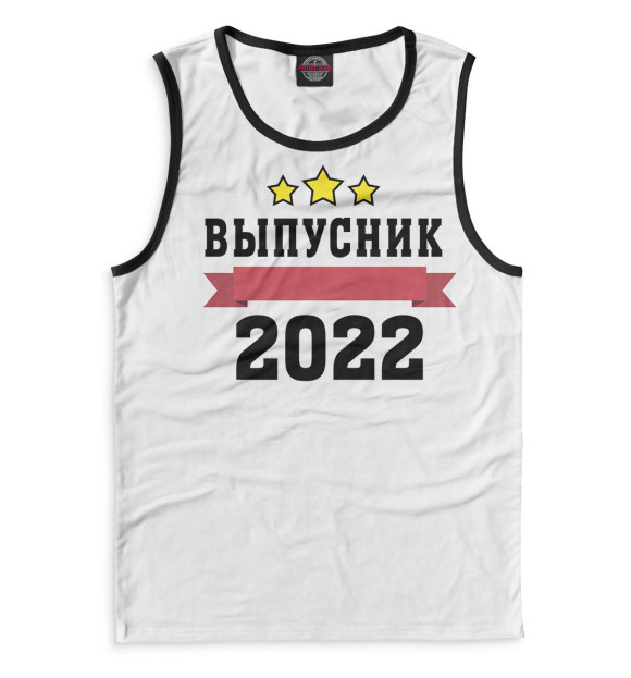 Майка Выпускник 2022 белый фон для мальчиков 