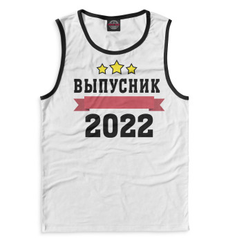 Мужская Майка Выпускник 2022 белый фон