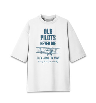 Хлопковая футболка оверсайз Старые пилоты не умирают