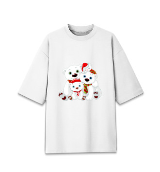 Женская Хлопковая футболка оверсайз Полярные мишки