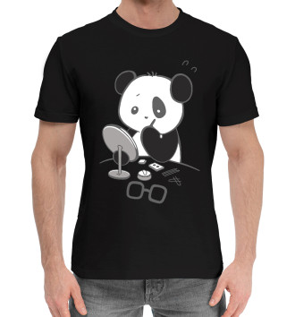 Мужская Хлопковая футболка Панда красит глаза