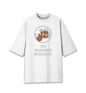 Хлопковая футболка оверсайз Do business in Russia