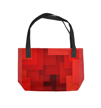 Пляжная сумка Красная геометрия