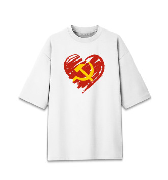 Мужская Хлопковая футболка оверсайз Сердце