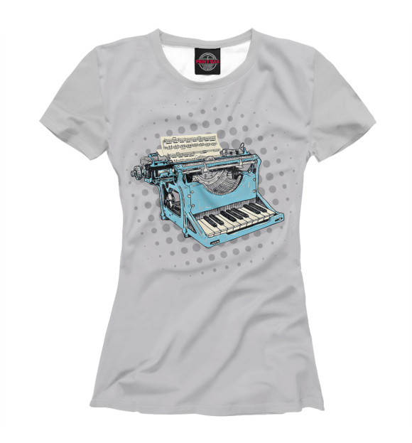Футболка Piano Typewriter для девочек 
