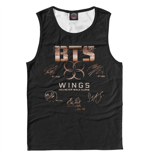 Майка BTS Wings автографы для мальчиков 