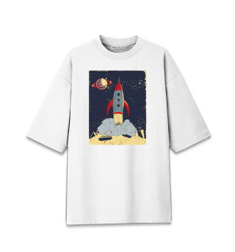Мужская Хлопковая футболка оверсайз Космос