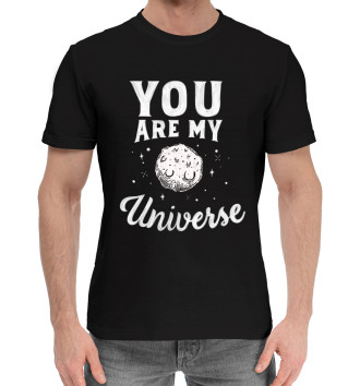 Мужская Хлопковая футболка You are my universe