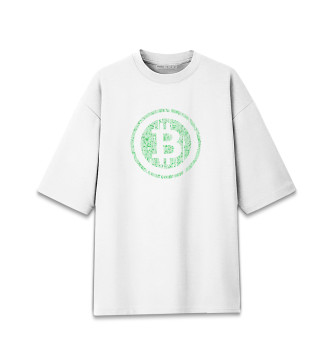 Хлопковая футболка оверсайз Bitcoin / Биткоин