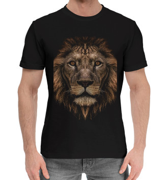 Мужская Хлопковая футболка Лев царь