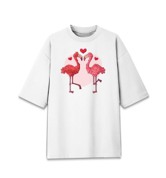 Мужская Хлопковая футболка оверсайз Фламинго
