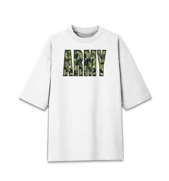 Хлопковая футболка оверсайз Армия, надпись ARMY