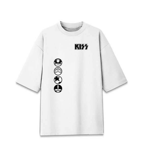 Мужская Хлопковая футболка оверсайз Kiss