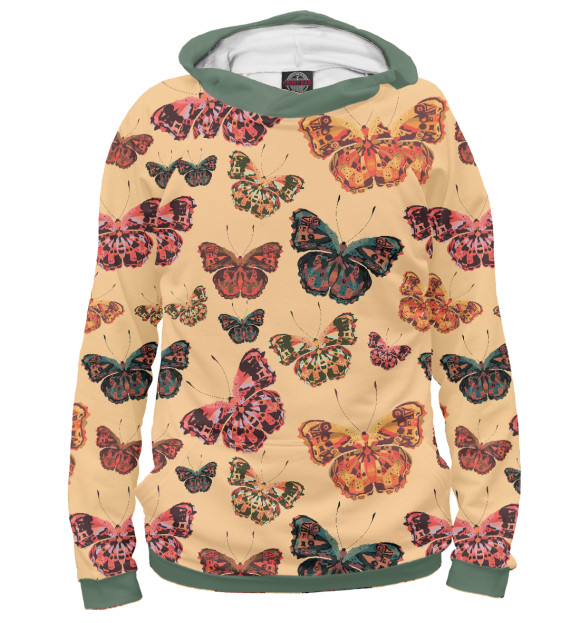 Худи Разноцветные бабочки для девочек 