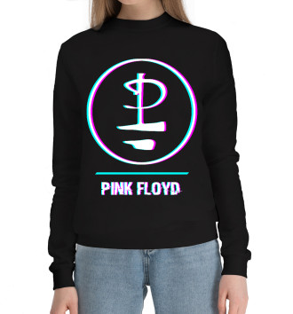 Женский Хлопковый свитшот Pink Floyd Glitch Rock Logo