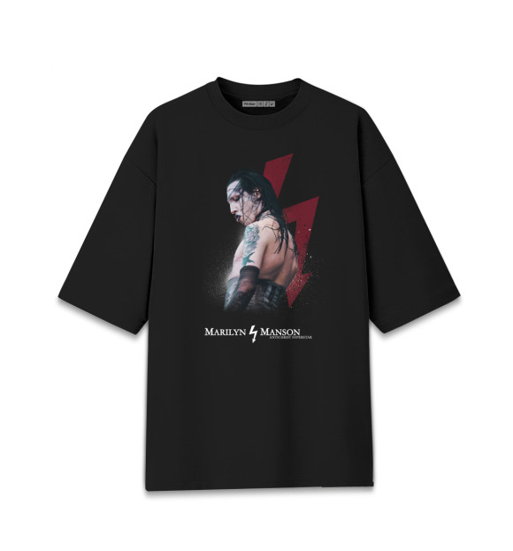 Женская Хлопковая футболка оверсайз Marilyn Manson Shock-Rock
