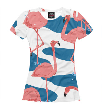 Футболка для девочек Фламинго