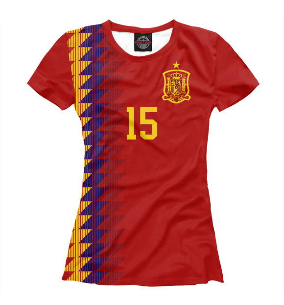 Футболка Серхио Рамос - Сборная Испании для девочек 