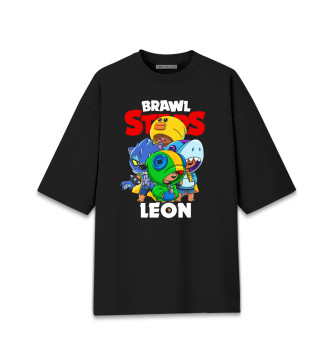 Хлопковая футболка оверсайз Brawl Stars, Leon