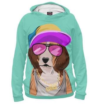 Худи Собака, одетая в стиле хип-хоп