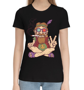 Женская Хлопковая футболка Хипстер с сигарой