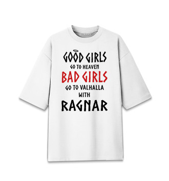 Хлопковая футболка оверсайз GO TO VALHALLA WITH RAGNAR