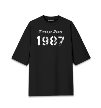 Хлопковая футболка оверсайз Vintage Since 1987