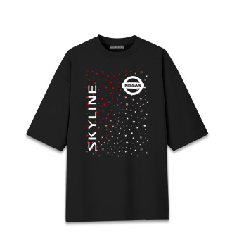 Хлопковая футболка оверсайз Nissan Skyline - Звезды