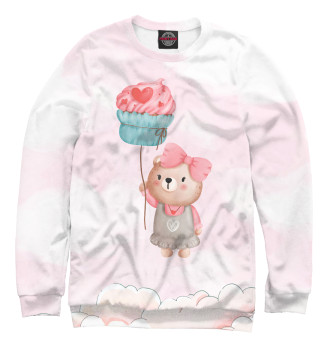 Свитшот для девочек Мишка с воздушным пирожным
