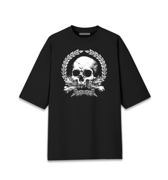 Мужская Хлопковая футболка оверсайз Skull