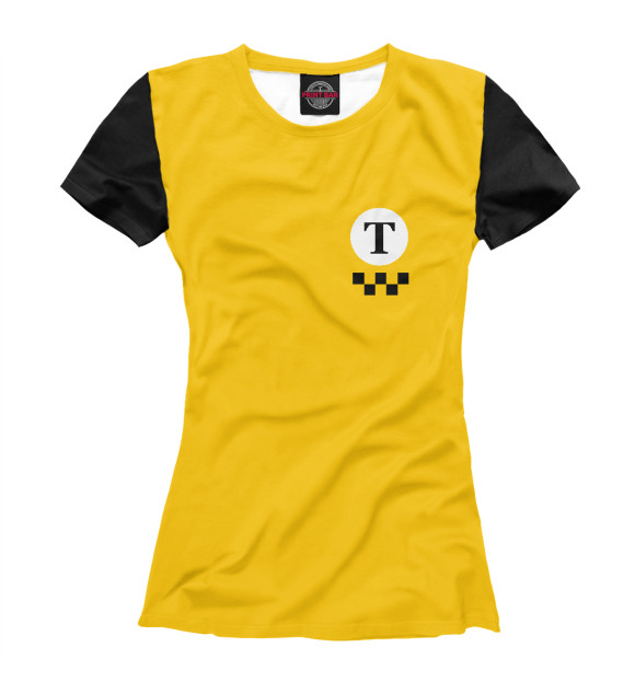 Футболка Т - такси и шашечки: желтый для девочек 