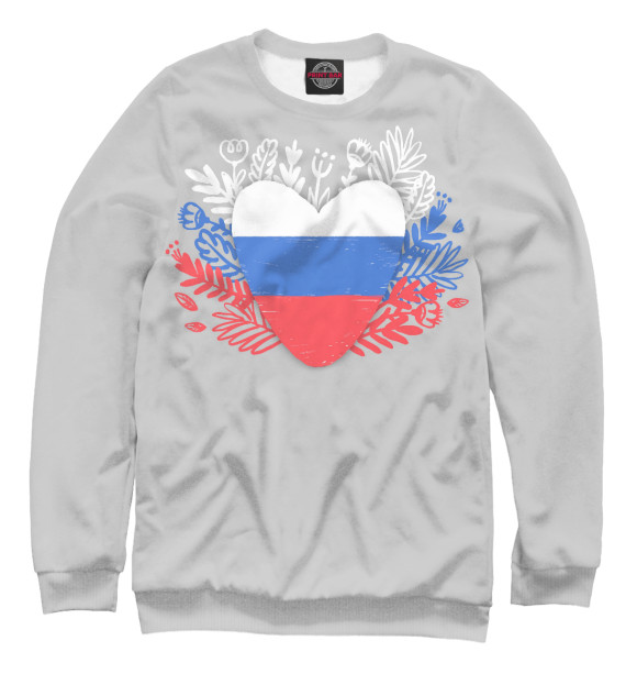 Свитшот Сердце России для девочек 
